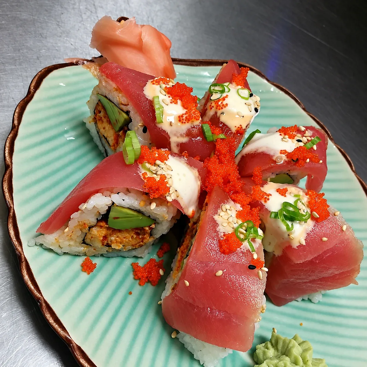 Rolls wrapped in tuna
